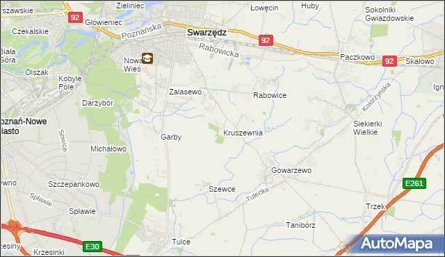 mapa Kruszewnia gmina Swarzędz, Kruszewnia gmina Swarzędz na mapie Targeo