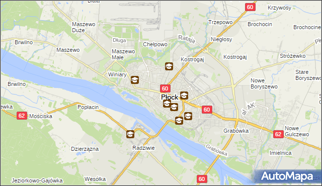 mapa Płock, Płock na mapie Targeo