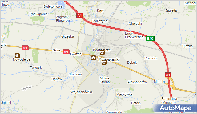 mapa Przeworsk, Przeworsk na mapie Targeo