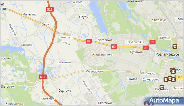 mapa Przeźmierowo, Przeźmierowo na mapie Targeo