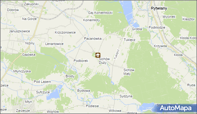 mapa Sichów Duży, Sichów Duży na mapie Targeo