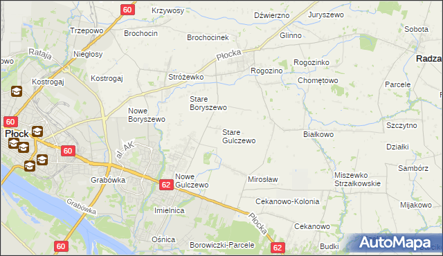 mapa Stare Gulczewo, Stare Gulczewo na mapie Targeo