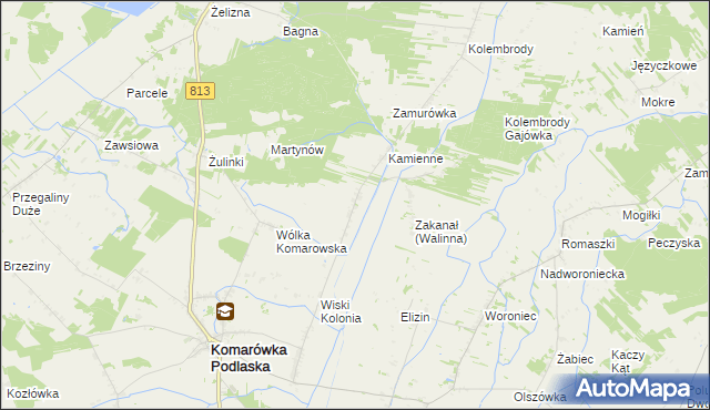 mapa Walinna, Walinna na mapie Targeo