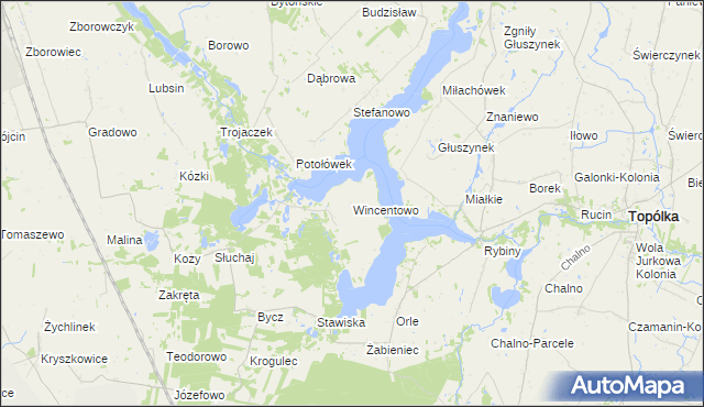 mapa Wincentowo gmina Piotrków Kujawski, Wincentowo gmina Piotrków Kujawski na mapie Targeo