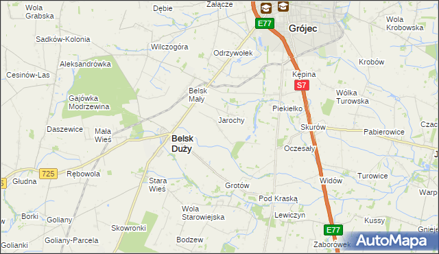 mapa Anielin gmina Belsk Duży, Anielin gmina Belsk Duży na mapie Targeo