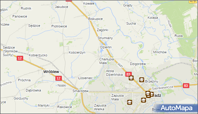 mapa Charłupia Mała, Charłupia Mała na mapie Targeo