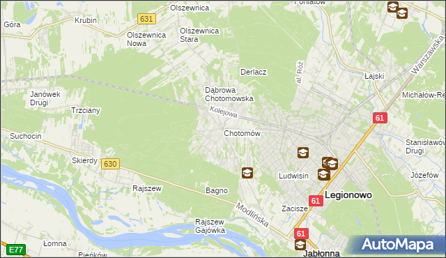 mapa Chotomów, Chotomów na mapie Targeo