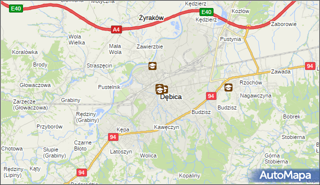 mapa Dębicy, Dębica na mapie Targeo