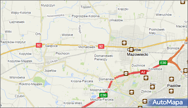 mapa Domaniewek Pierwszy, Domaniewek Pierwszy na mapie Targeo