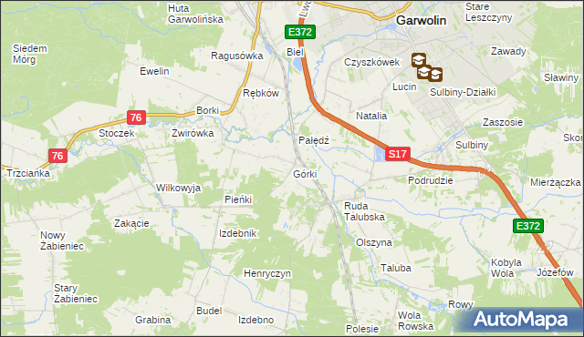 mapa Górki gmina Garwolin, Górki gmina Garwolin na mapie Targeo