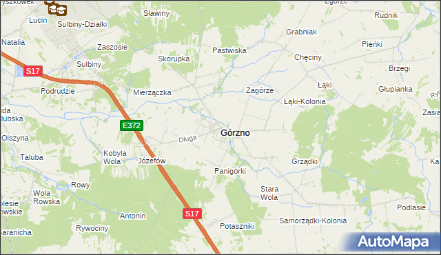 mapa Górzno powiat garwoliński, Górzno powiat garwoliński na mapie Targeo