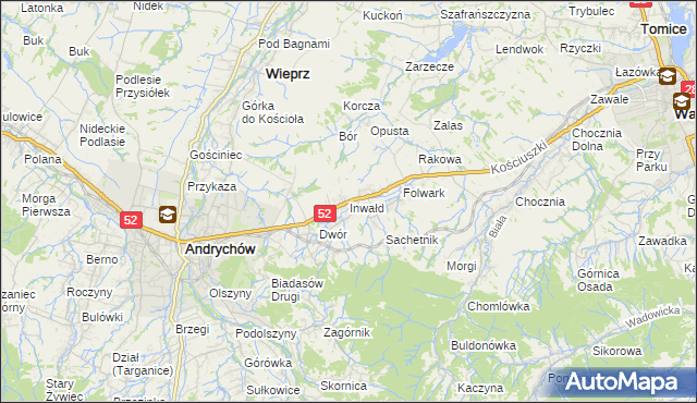 mapa Inwałd, Inwałd na mapie Targeo