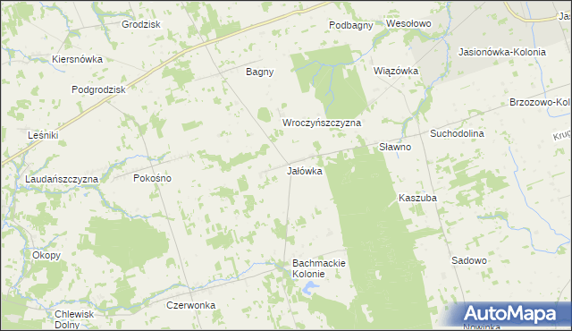 mapa Jałówka gmina Dąbrowa Białostocka, Jałówka gmina Dąbrowa Białostocka na mapie Targeo