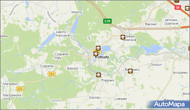 mapa Kolbudy, Kolbudy na mapie Targeo