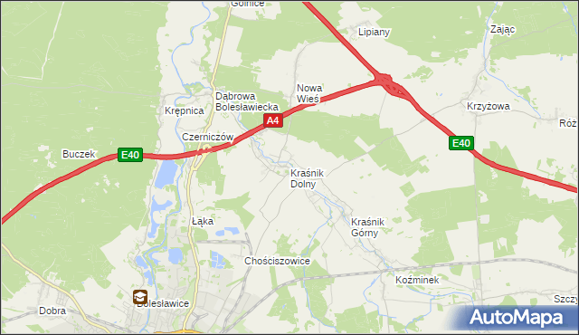 mapa Kraśnik Dolny, Kraśnik Dolny na mapie Targeo