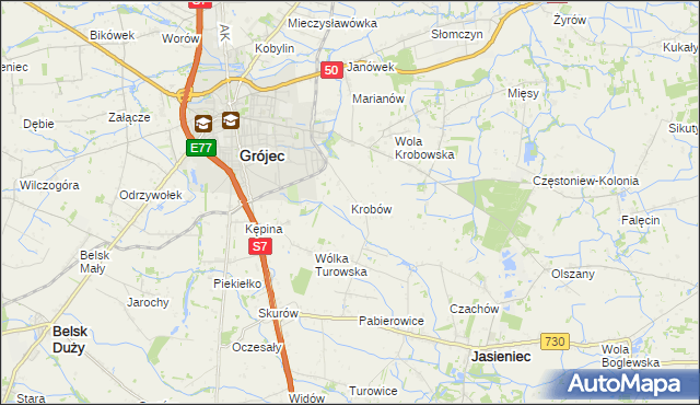 mapa Krobów, Krobów na mapie Targeo