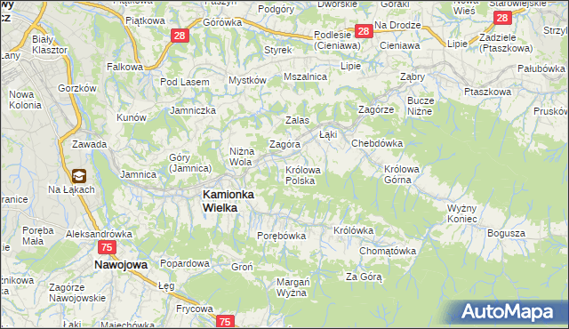 mapa Królowa Polska, Królowa Polska na mapie Targeo