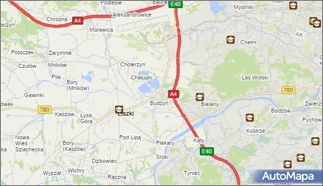 mapa Kryspinów, Kryspinów na mapie Targeo