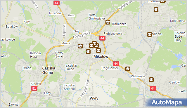 mapa Mikołów, Mikołów na mapie Targeo