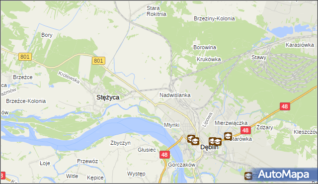mapa Nadwiślanka, Nadwiślanka na mapie Targeo