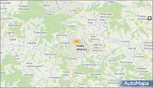 mapa Nowy Wiśnicz, Nowy Wiśnicz na mapie Targeo