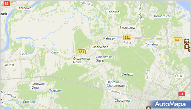 mapa Olszewnica Stara, Olszewnica Stara na mapie Targeo