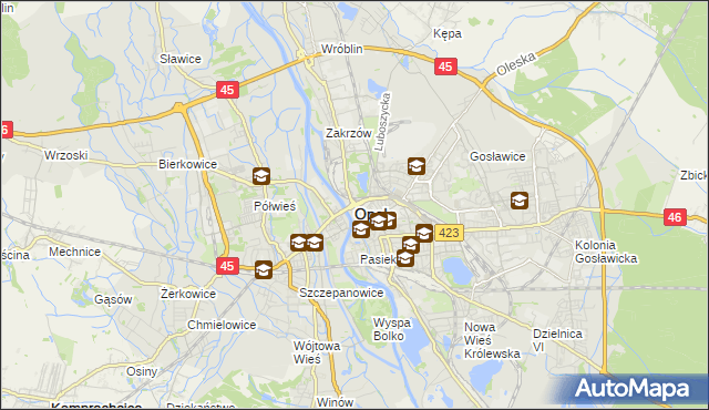 mapa Opola, Opole na mapie Targeo