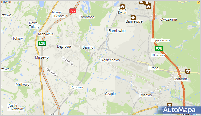 mapa Rębiechowo, Rębiechowo na mapie Targeo