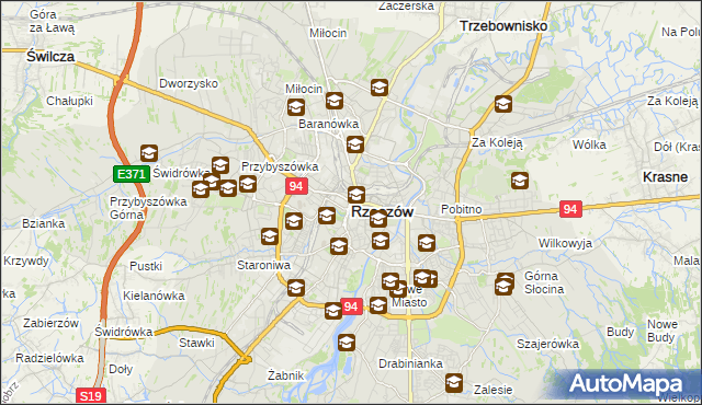 mapa Rzeszów, Rzeszów na mapie Targeo