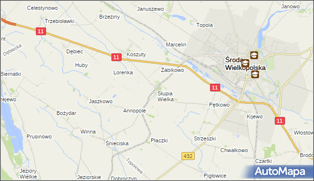 mapa Słupia Wielka, Słupia Wielka na mapie Targeo
