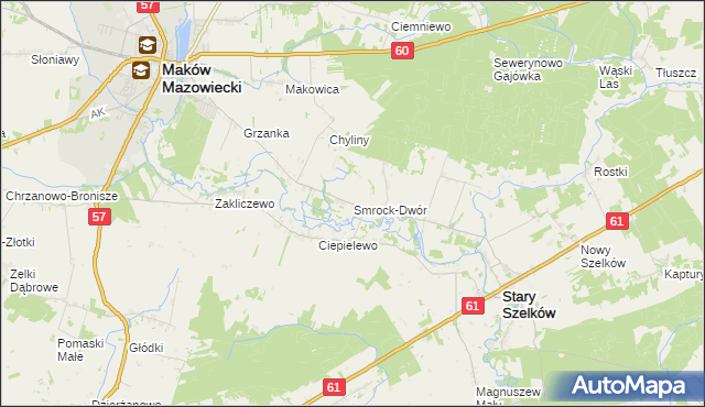 mapa Smrock-Dwór, Smrock-Dwór na mapie Targeo
