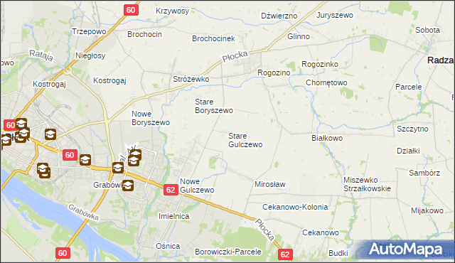 mapa Stare Gulczewo, Stare Gulczewo na mapie Targeo