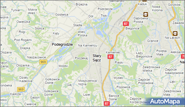 mapa Stary Sącz, Stary Sącz na mapie Targeo
