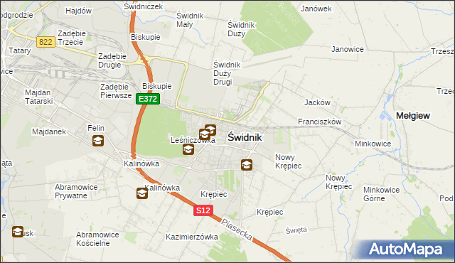 mapa Świdnika, Świdnik na mapie Targeo