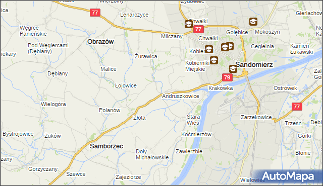 mapa Andruszkowice, Andruszkowice na mapie Targeo