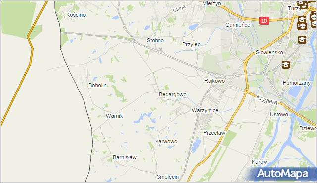 mapa Będargowo gmina Kołbaskowo, Będargowo gmina Kołbaskowo na mapie Targeo