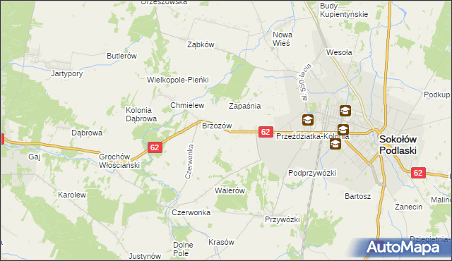 mapa Brzozów-Kolonia, Brzozów-Kolonia na mapie Targeo