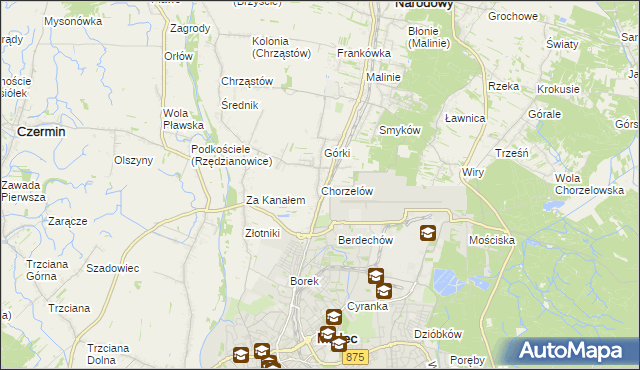 mapa Chorzelów, Chorzelów na mapie Targeo