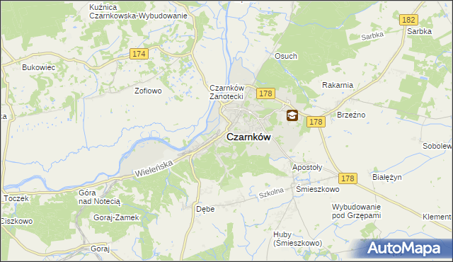 mapa Czarnków, Czarnków na mapie Targeo