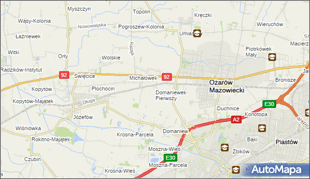 mapa Domaniewek Pierwszy, Domaniewek Pierwszy na mapie Targeo