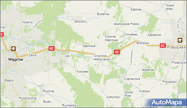 mapa Grochów Włościański, Grochów Włościański na mapie Targeo