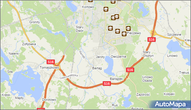 mapa Jaroty, Jaroty na mapie Targeo