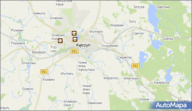 mapa Jurki gmina Kętrzyn, Jurki gmina Kętrzyn na mapie Targeo
