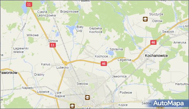 mapa Kochcice, Kochcice na mapie Targeo