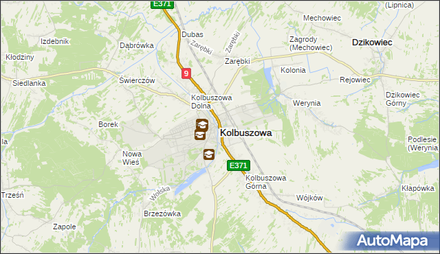 mapa Kolbuszowa, Kolbuszowa na mapie Targeo