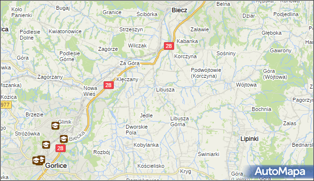 mapa Libusza, Libusza na mapie Targeo