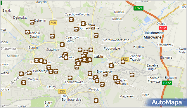 mapa Lublina, Lublin na mapie Targeo