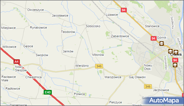 mapa Miłonów, Miłonów na mapie Targeo
