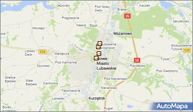 mapa Nowe Miasto Lubawskie, Nowe Miasto Lubawskie na mapie Targeo