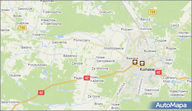 mapa Nowe Sierosławice, Nowe Sierosławice na mapie Targeo